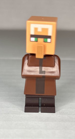 Lego Villager 21128 21138 Reddish Brown Top Minecraft Minifigure
