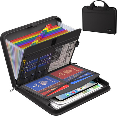 Accordion File Organizer,Fireproof Expanding File Folder with Multi Pockets,13 C