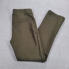 QUINCE Pants Womens Size SMALL Green Ponte Straight Leg Mid Rise w/ 26" Inseam