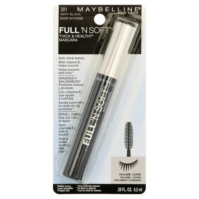Maybelline Full 'N Soft Washable Mascara, Very Black 301, 0.28 fl oz