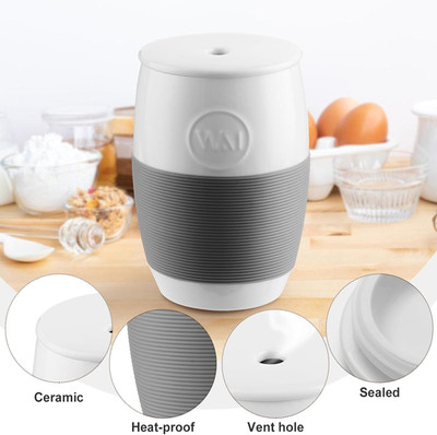 Non-Stick Ceramic Egg Cooker Quick Scrambled Maker Silicone Sleeve Easy Grip Mug