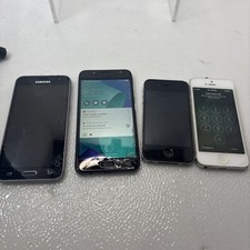 Lot 4 Cell Phone Smartphones iPhone 4 5 Galaxy J36V Asus Mix Status Unknown