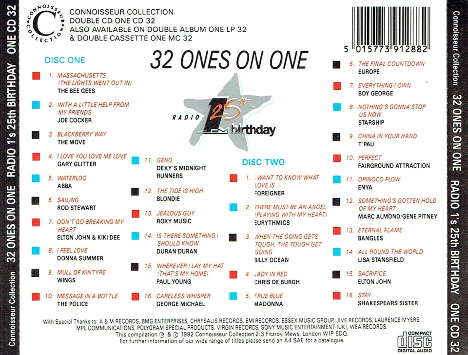 (2CD's) 32 Ones On One Radio 1's 25th Birthday - The Bee Gees, Wings, Blondie - Bild 2 von 2