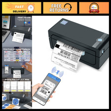 Wireless Bluetooth Thermal Shipping Label Printer - 4x6 Label Maker, Easy Setup