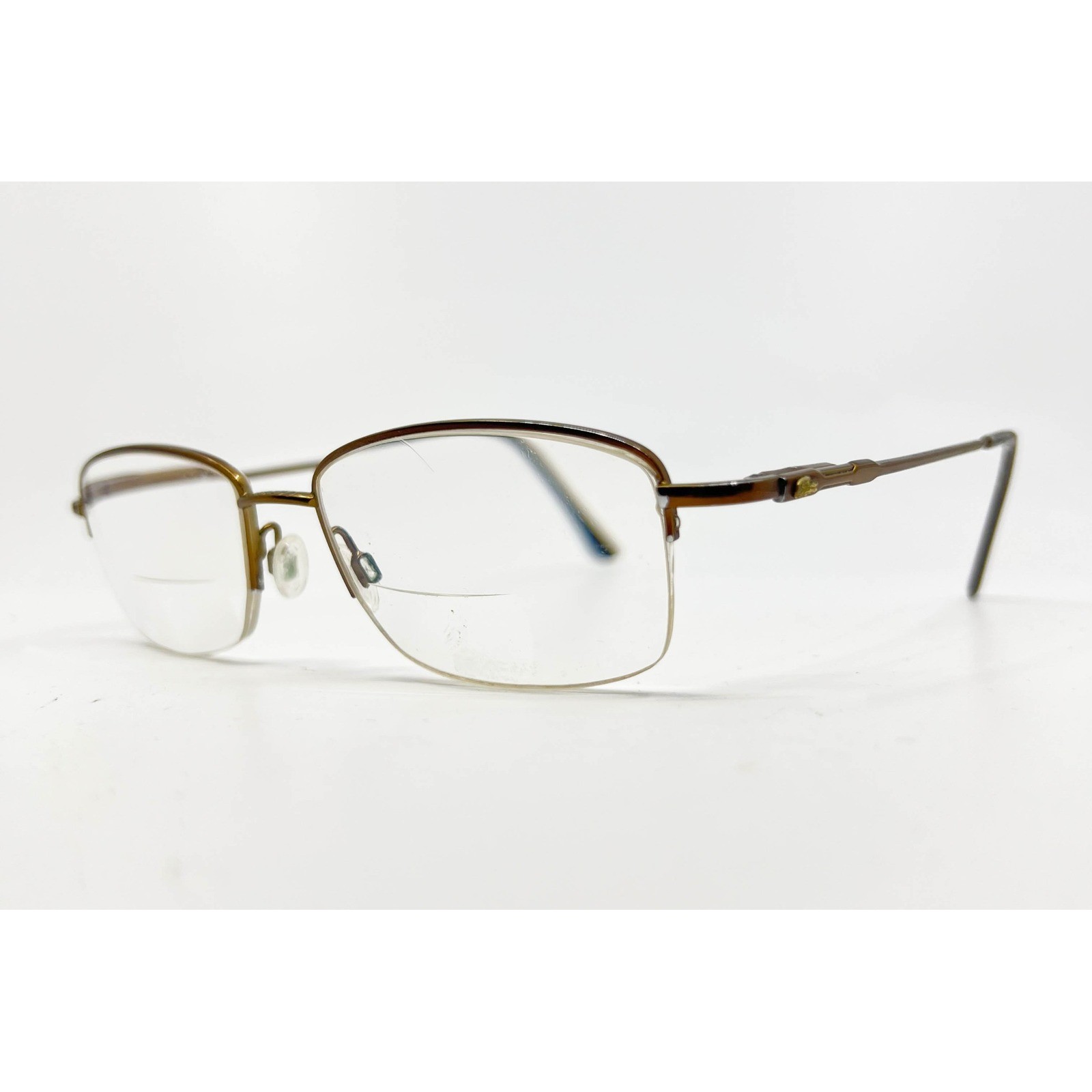 Lacoste 54018 Semi Rimless Reading Glasses Bronze Metal Made in France Women thumbnail 2