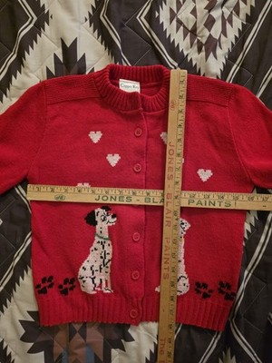 Vintage 80's Copper Key Cardigan Sweater Dalmatian Dogs Knit