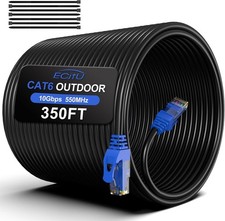350FT Cat6 Outdoor Ethernet Cable, In-Ground, Heavy Duty Direct Burial, 24AWG CC