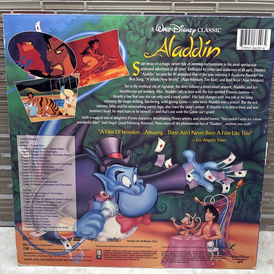 Aladdin Laserdisc A Walt Disney Classic Stereo Digital Sound Cartoon - Image 2 of 4