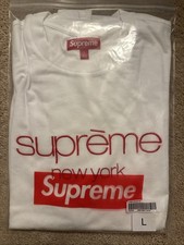 Supreme FW23 Classic Logo S/S Top Short Sleeve Top White Men Size L Brand New