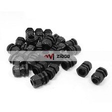 30Pcs PG13.5 Black Plastic 6mm to12mm Dia Cable Glands FasteningConnector IP67  
