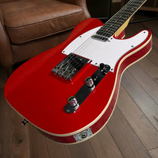 Tele Electric Guitar Mahogany Body Red Color Rosewood Fretboard Double Binding