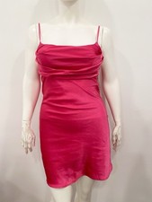 She + Sky Slip dress Sexy Satin Pink Large Feminine Flirty Wedding Guest Attire