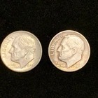 90% Silver Roosevelt Dime Lot = 1947-P Roosevelt Dime & 1948-P Roosevelt Dime