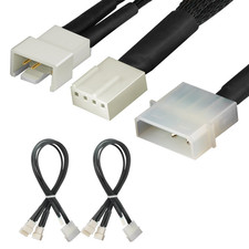 4 Pin Molex to Fan Power Splitter Cable 2Pack, for 4 Pin PWM Computer Case Cooli