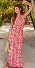 Lilly Pulitzer Ulla Maxi Dress Flamingo Feather Harbour View Engineered Size XL