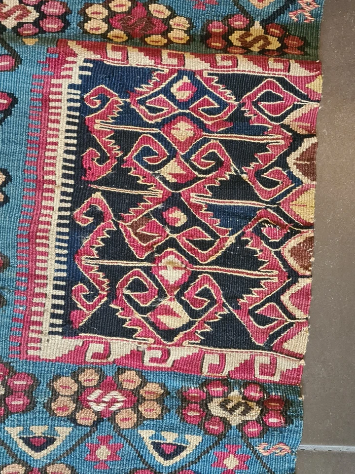 Orientteppich Kelim Antik Handgeknüpftes Meisterwerk Anatolien 145x100cm - Bild 3 von 4