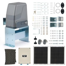 CO-Z 3300lb Solar Sliding Gate Opener with 2 Remotes for 40ft Driveway Gates