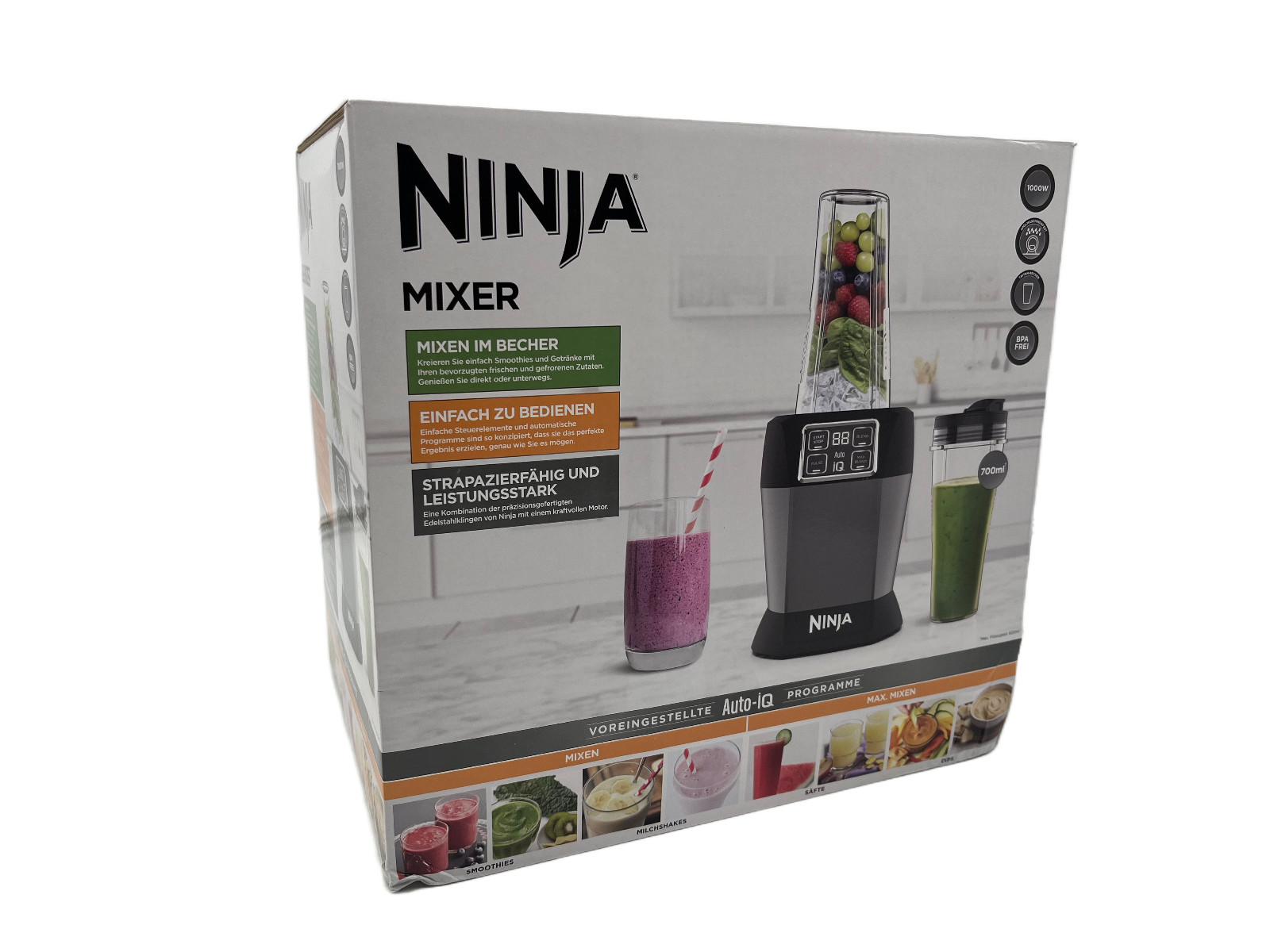 Ninja BN495EU Standmixer 1000 Watt Auto-iQ 700 ml