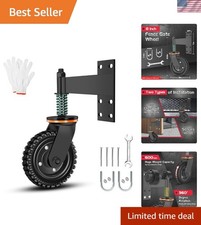 Heavy Duty 8 Inch Fence Gate Caster - 600lb Capacity, 360 Spring-Loaded Wheel