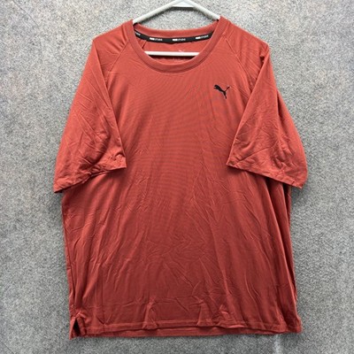Puma Studio Shirt Mens XL Orange Lightweight Raglan Short Sleeve Tee Top