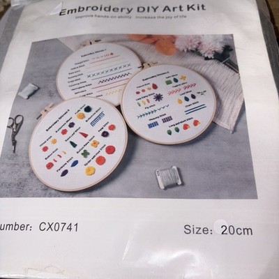 Brandneu ohne Etikett Stickerei Zum Selbermachen Kunst Kit CX0741 3 Designs zur Steigerung von Fähigkeiten und Fertigkeiten