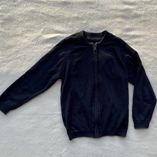 Mayoral Boys Zip Up Cardigan Size 9 Dark Blue 100 Cotton