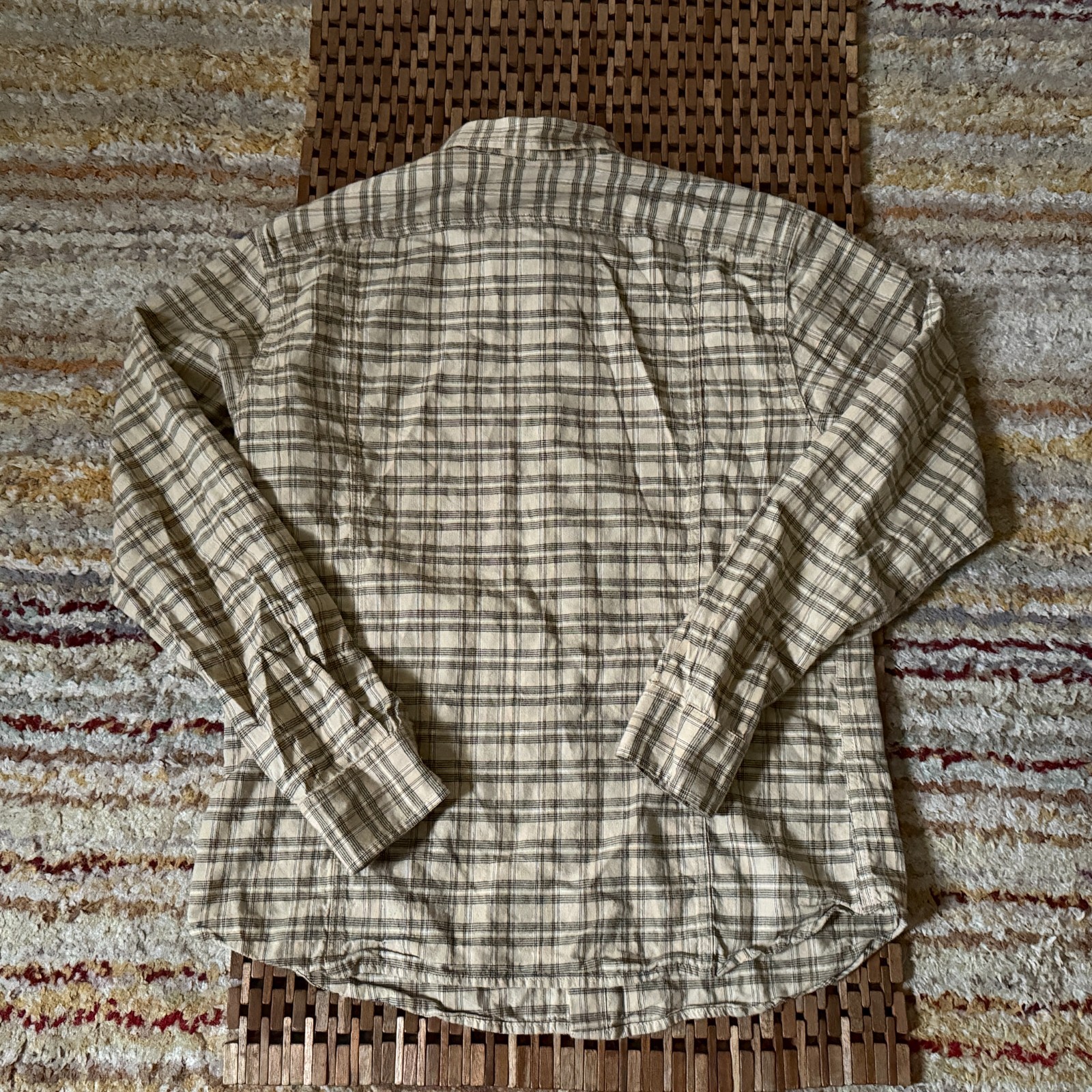 Corridor NYC Tan Check Button Down Work Shirt Men… - image 2