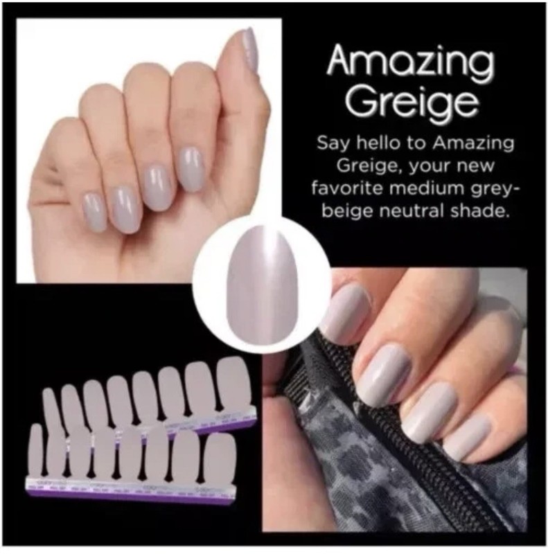 Color Street Amazing Greige 100% Real Nail Polish Strips Colorstreet