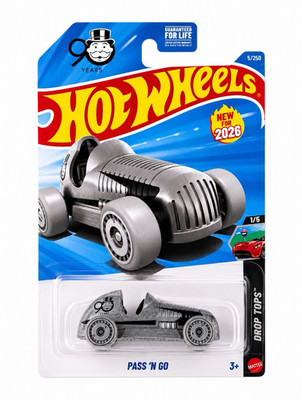 Hot Wheels Drop Tops Pass 'N Go Silver 1:64 Diecast Unopened