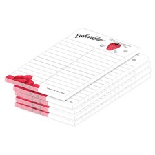 PRICARO Einkaufsliste "Himbeere" 5 Stück Einkaufszettel A6 50 Blatt Notiz-Block