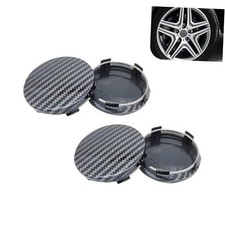 Car Wheel Hub Center Cap, 2.36" x 2.2" Wheel Hub 4 PCS Carbon Fiber Black