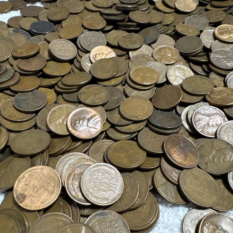 LOOK~Full Lot Of 50 Copper Wheat Lincoln Cents Pennies 1909-1958 Unsearched #5S