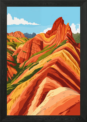 Danxia Landform Landschaft Gerahmtes Wandbild Poster Leinwanddruck Bild