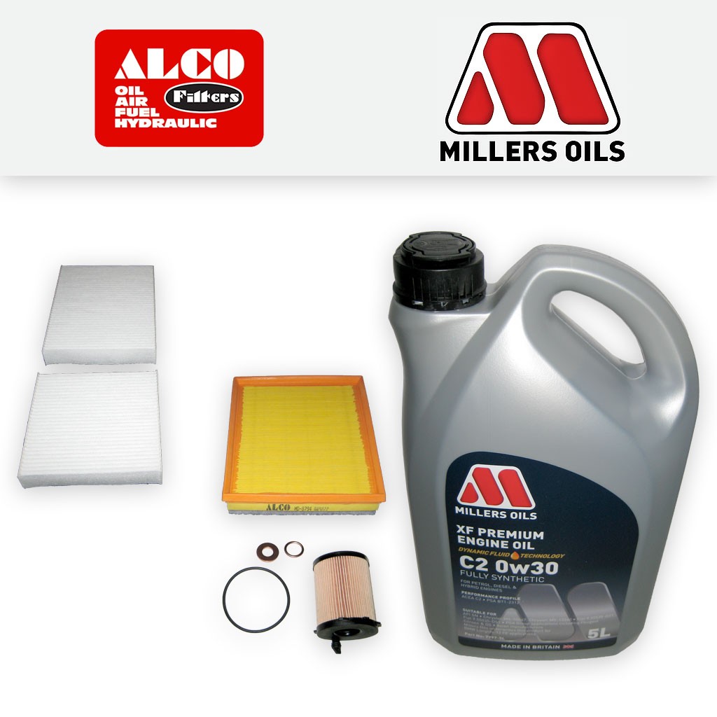 SERVICE KIT for CITROEN C4 CACTUS 1.6 BLUEHDI OIL AIR CABIN FILTER +0w30 C2 OIL