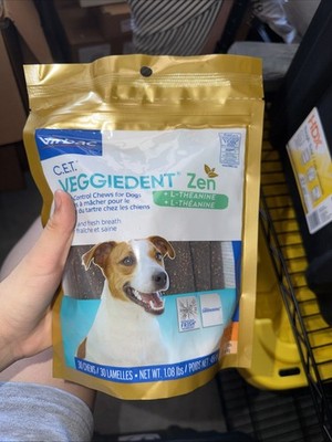 Virbac VeggieDent Zen Tartar Control Chews Dogs Small 30 Cnt L-theanine 04/27 07