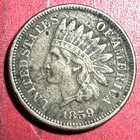 1859 US Indian Head Cent! Copper Nickel Variety! 1st Year Issue! VF Details!