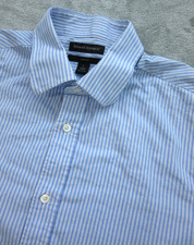 Banana Republic Shirt Men's Large Slim Fit Button Down Long Slv Striped Blue
