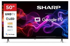 Sharp Smart TV 50 Pollici 4K Ultra HD Display QLED Google TV Nero 50HP5265E