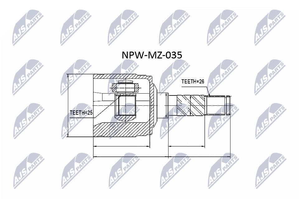 Driveshaft CV joint transmission sided NPW-MZ-035 NTY for KIA MAZDA FORD - Image 3