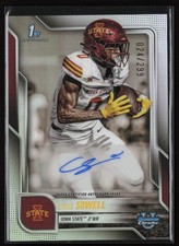 Chase Sowell 2025 Bowman University Chrome Refractor Auto /299 Iowa St