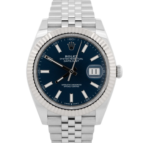 2025 PAPERS Rolex DateJust 41 BLUE Stainless Steel 41mm Jubilee 126334 Watch BOX