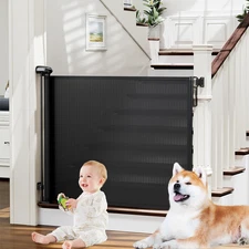 Retractable Baby, Child & Dog Gates for Stairs, Extends to 54" Wide 34" Tall, Us