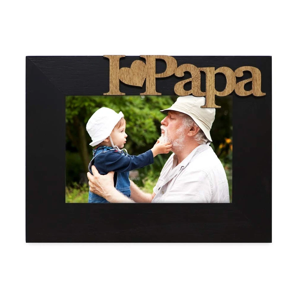 Black Wood Sentiments “I Love Papa” / I Heart Papa Picture Frame, 4x6 inch, P... - Image 2 of 4