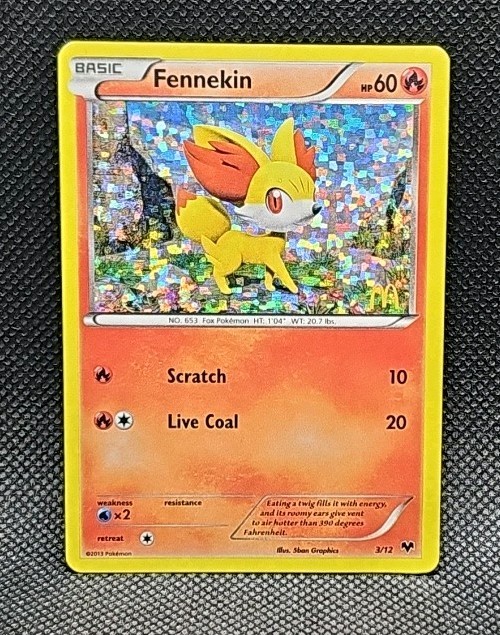 Fennekin 3/12 2013 McDonald's Exclusive Pokemon Card TCG Promo Holo Rare