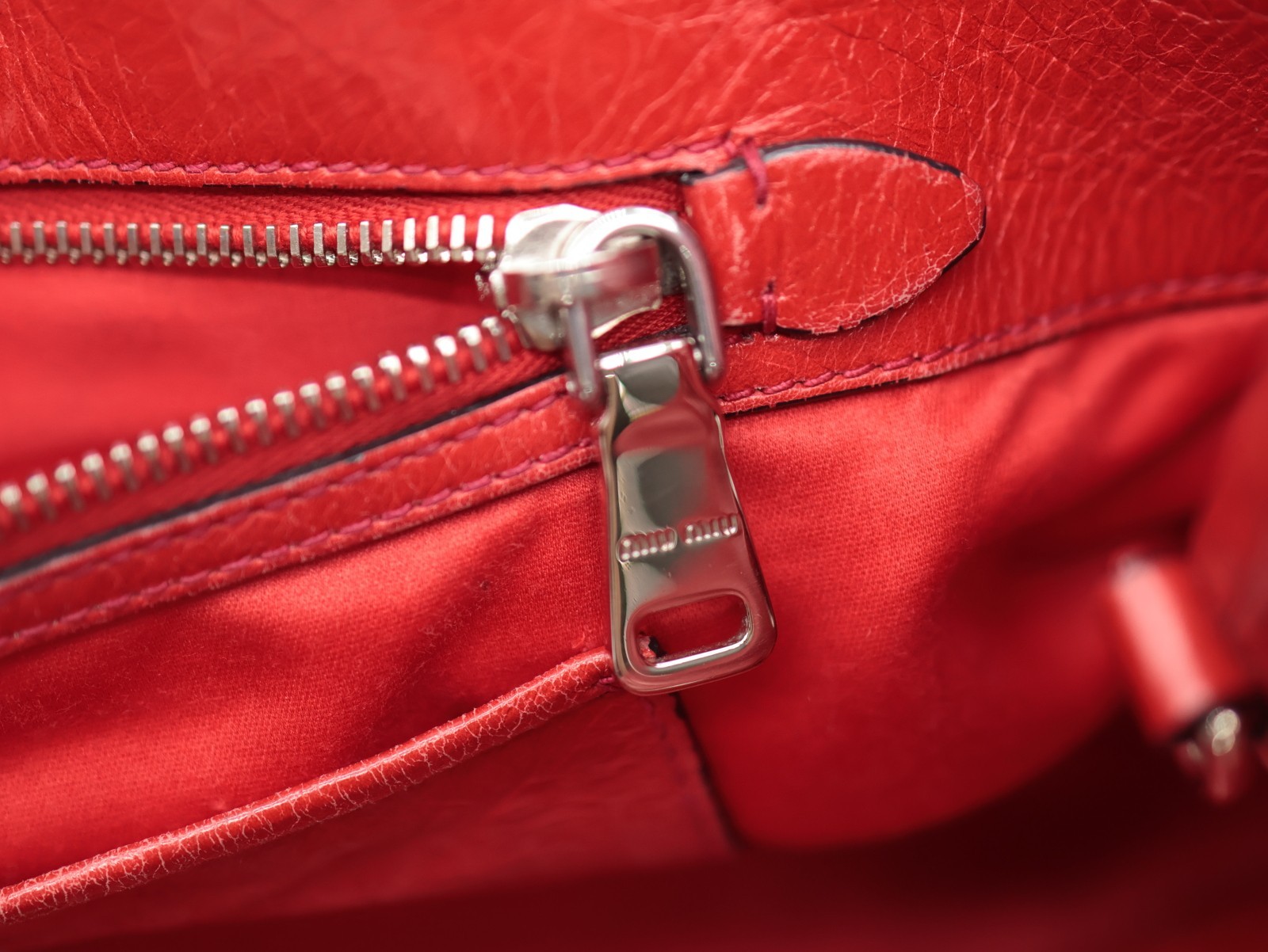 MIUMIU Tote Bag Leather Red Authentic — image 19