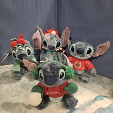 Disney Stitch Christmas Holiday Plush Bundle 4 Lilo Stitch Santa Naughty Elf