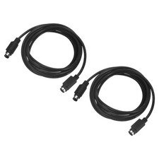 2Pcs PS/2 Mouse and Keyboard Cable 6P 6.56 Feet Male to Female, Black