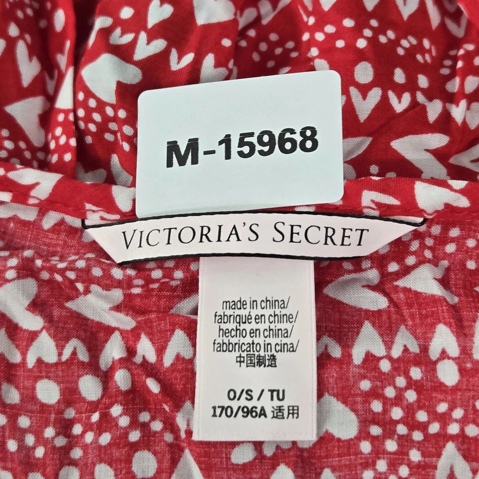 Victoria's Secret Mujer Ropa de Dormir OS Bata Kimono Rojo Geométrico Sweatheart Foto 2 de 4