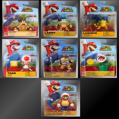Super Mario 4'' Larry Ludwig Lemmy Iggy Boomerang Mario Bowser Jr  Action Figure