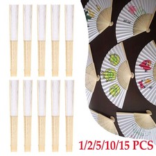 Paper Fan Folding Hand Fan Wedding Gift Party Favor DIY Painting Bamboo Fan
